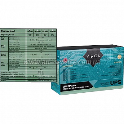  Vinga LED 600VA metal case with USB (VPE-600MU)