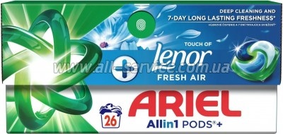 ������� ��� ������ Ariel Pods+ All-in-1 Touch of Lenor ������������� ������� ������� Lenor 26 ��. (8700216766043)