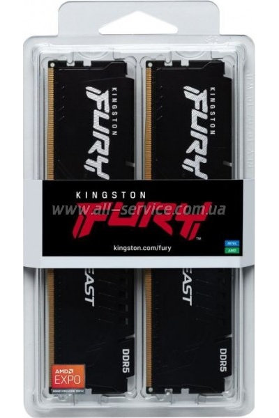     DDR5 16GB (2x8GB) 6000 MHz Beast Black XMP Kingston Fury (ex.HyperX) (KF560C30BBK2-16)