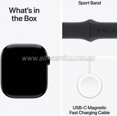 - Apple Watch Series 10 GPS 46mm Jet Black Aluminium Case with Black Sport Band - M/L (MWWQ3QH/A)