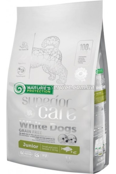 Сухой корм для собак Nature's Protection NP Superior Care White Dogs Grain Free Junior Small and Mini 1.5 кг (NPSC45829) Сухой корм для собак Nature's Protection NP Superior Care White Dogs Grain Free Junior Small and Mini 1.5 кг (NPSC45829)