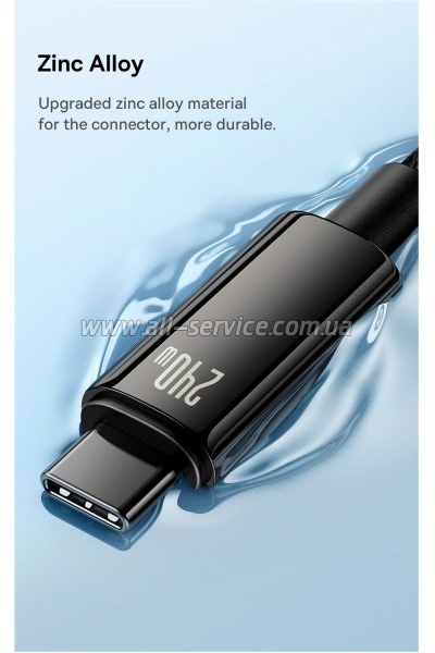 ���� ������ USB-C to USB-C 2.0m 240W Black Baseus (CAWJ040101)