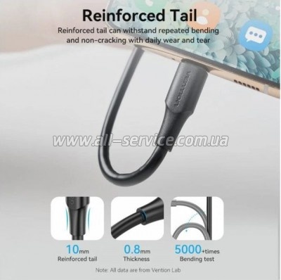 ���� ������ USB 2.0 AM to Micro 5P 2.0m black Vention (CTIBH)