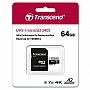   64GB Transcend microSDXC UHS-I U3 V30 A2 + SD  (TS64GUSD340S)