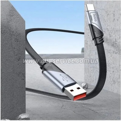 ���� ������ USB 2.0 AM to USB-C 1.2m 5A nylon black HOCO (6942007605007)