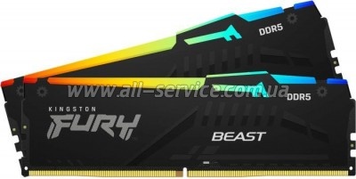     DDR5 16GB (2x8GB) 5600 MHz FURY Beast RGB Kingston Fury (ex.HyperX) (KF556C36BBEAK2-16)