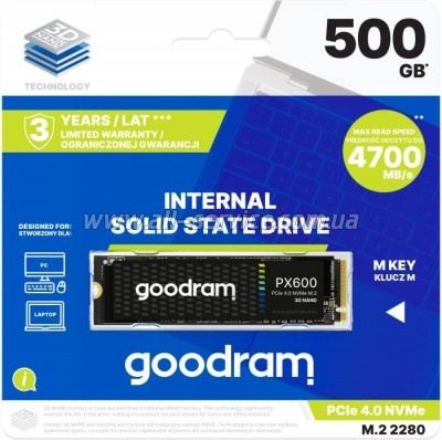  SSD M.2 2280 500GB PX600 Goodram (SSDPR-PX600-500-80)