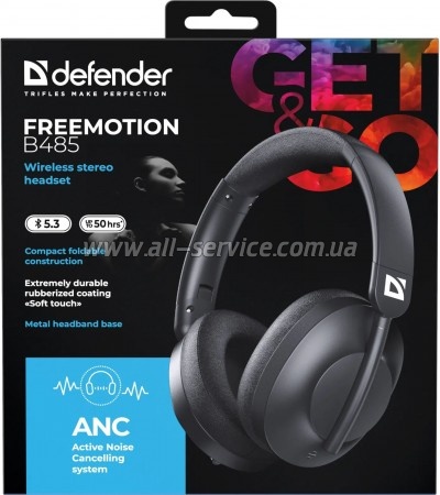 �������� Defender FreeMotion B485 Bluetooth ANC Black (63485)