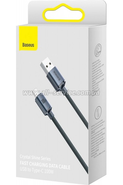 ���� ������ USB 2.0 AM to USB-C 1.2m 100W black Baseus (CAJY000401)