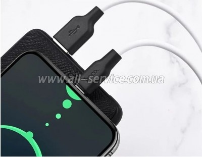 ���� ������ USB 2.0 AM to USB-C 2.0m 3A silicone X21 Plus black+white HOCO (6931474713889)