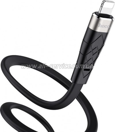 ���� ������ USB 2.0 AM to Lightning 1.0m 2.4A silicone X53 black HOCO (6931474738059)