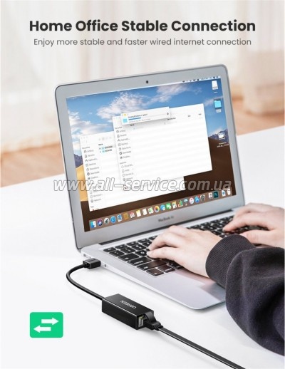 ������� USB 2.0 AM to RJ45 Ethernet 100Mbps CR110 Ugreen (20254)