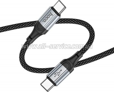 ���� ������ USB-C to USB-C 1.0m 3A nylon X102 black HOCO (6942007608787)
