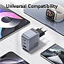 �������� ������� Vention 2xUSB-C PD70W + 1xUSB QC3.0 22.5W GaN gray (FEXH0-EU)