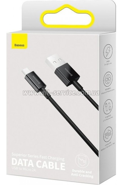 ���� ������ USB 2.0 AM to Micro 5P 2.0m Superior Fast Charging 2A black Baseus (CAMYS-A01)