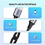 ���� ������ USB 2.0 AM to USB-C 2.0m US288 Aluminum Braid Black Ugreen (60128)