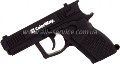 Флeшка ColorWay Pistol 64GB 3.0 Black (CW-USBPL64) Флeшка ColorWay Pistol 64GB 3.0 Black (CW-USBPL64)