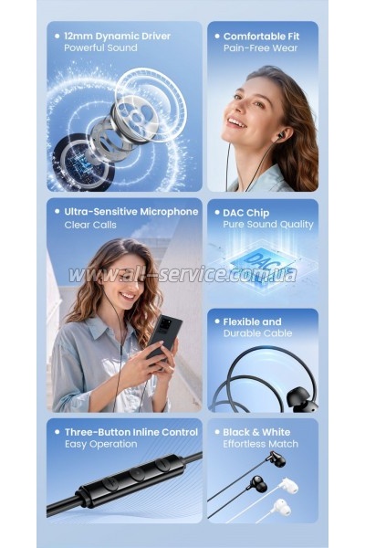 �������� Vention Echo Lite USB-C In-Ear Wired Black (GBBBAV)