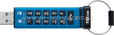 ������ Kingston 16GB IronKey Keypad 200 Blue USB 3.2 (IKKP200/16GB)