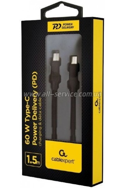 ���� ������ USB-C to USB-C 1.5m 60W USB 2.0 Cablexpert (CC-USB2-CMCM60-1.5M)