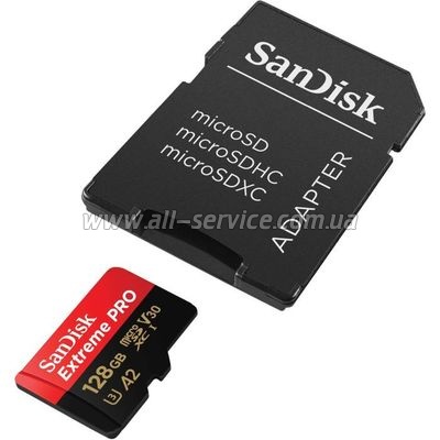   SanDisk 128GB microSDXC UHS-I U3 Extreme Pro + SD  (SDSQXCD-128G-GN6MA)