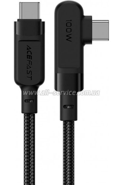 ���� ������ USB-C to USB-C 2.0m 5A 100W nylon C5-03 black Acefast (6974316281016)