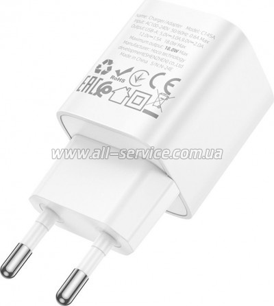 �������� ������� HOCO C145A Charm USB QC3.0 White (6942007630214)