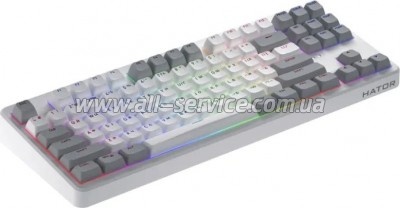  Hator Rockfall 3 Mecha TKL QMK/VIA Orange Wireless White (HTK851UA)