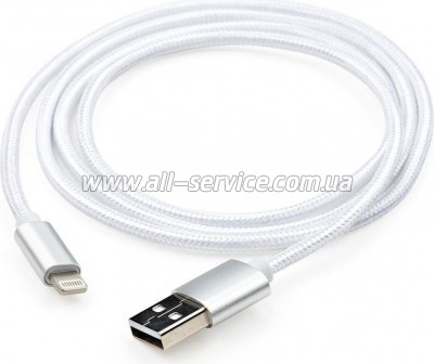 ���� ������ USB 2.0 AM to Lightning 1m nylon silver Vinga (VCPDCLNB1S)