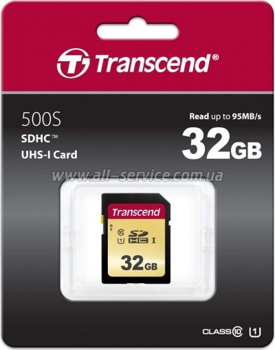   32GB Transcend SDHC 500S UHS-I U1 (TS32GSDC500S)