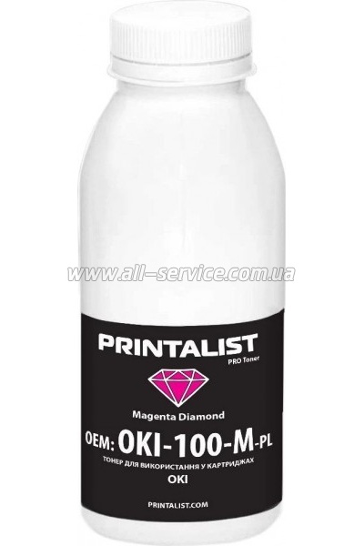 Тонер PRINTALIST OKI Universal бутль 100г Magenta (OKI-100-M-PL) Тонер PRINTALIST OKI Universal бутль 100г Magenta (OKI-100-M-PL)