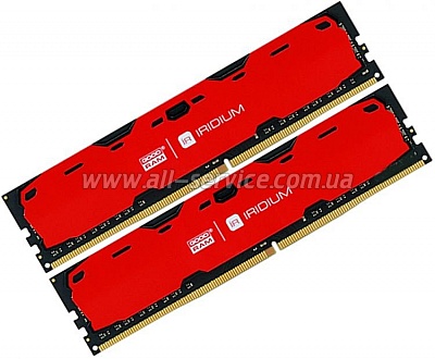  16Gb GOODRAM DDR4 2400MHz Iridium Red 2x8GB (IR-R2400D464L15S/16GDC)