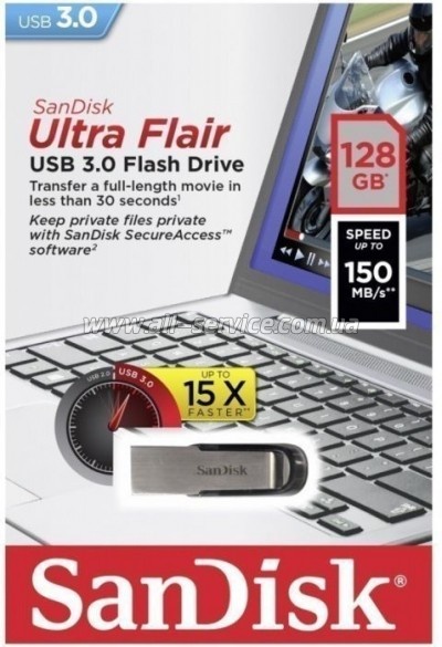  SanDisk 128GB Flair USB 3.0 (SDCZ73-128G-G46)