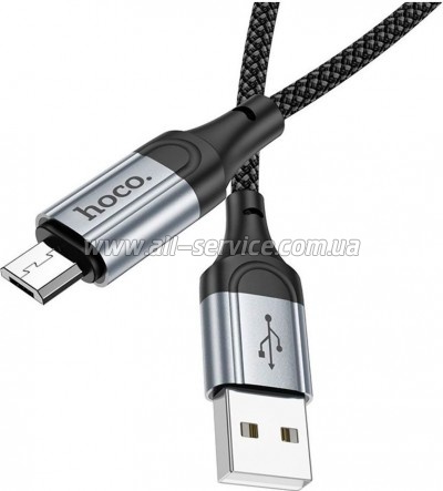 ���� ������ USB 2.0 AM to Micro 5P 1.0m 2.4A nylon X102 black HOCO (6942007608763)