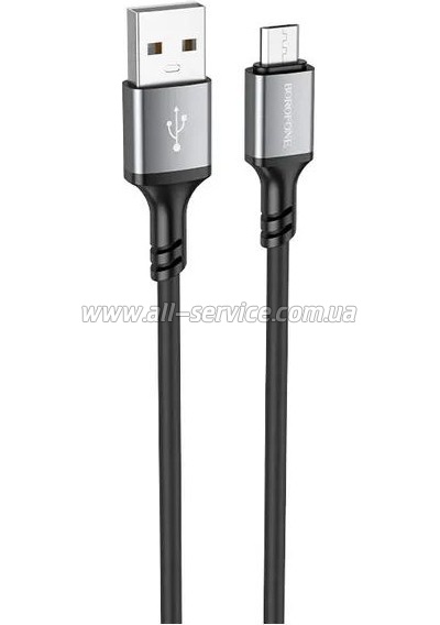 ���� ������ USB 2.0 AM to Micro 5P 1.0m silicone black BOROFONE (6974443386387)