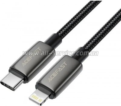 ���� ������ USB 2.0 AM to Lightning 1.2m 30W nylon black Acefast (6974316285410)