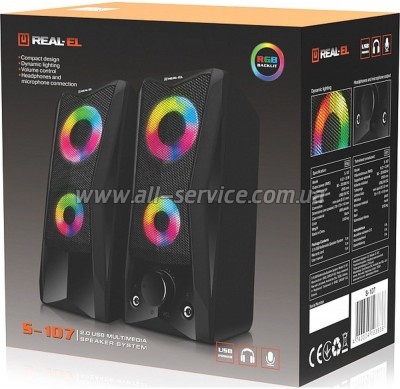   REAL-EL S-107 USB Black (EL121100017)