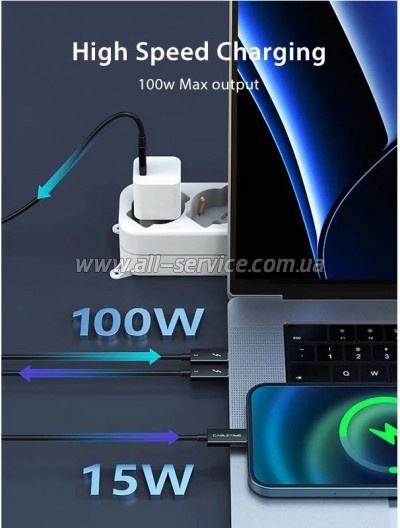 ���� ������ USB-C to USB-C 0.5m Thunderbolt 3 100W Cabletime (CA915392)