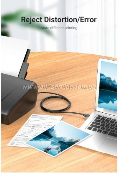 ������ ��� �������� USB 2.0 AM/BM 1.0m 480Mbps PVC black Vention (COQBF)