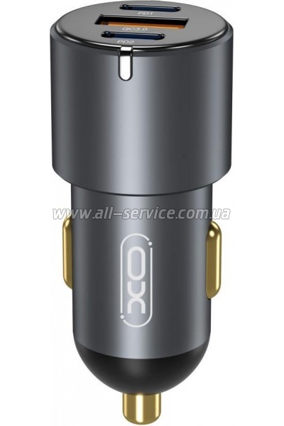 �������� ������� XO CC45 1 USB QC 3.0 + 2 Type-C PD 60W Black (XO-CC45-BK)