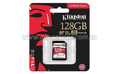   128GB Kingston SDXC C10 UHS-I U3 (SDR/128GB)