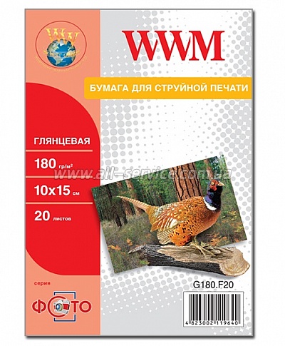 Фотобумага WWM, глянцевая 260g, 100х150 мм, 500 л (G260.F500)