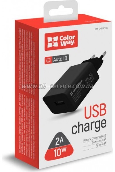   ColorWay 1USB AUTO black (CW-CHS012-BK)