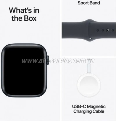 - Apple Watch SE 2024 GPS 44mm Midnight Aluminium Case with Midnight Sport Band - S/M (MXEJ3QH/A)