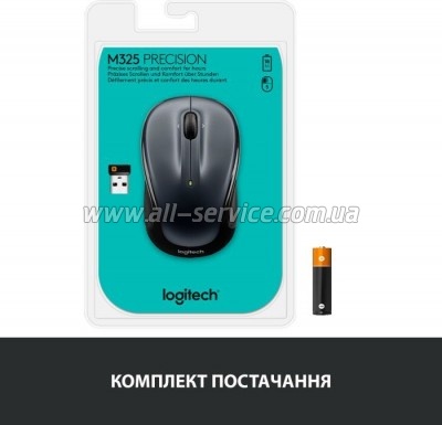  Logitech M325s Wireless Dark Silver (910-006812)