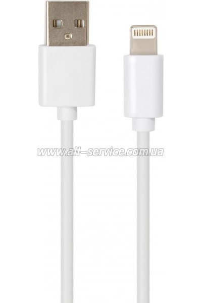 ���� ������ USB 2.0 AM to Lightning PVC 1m white Vinga (VCPDCL1W)
