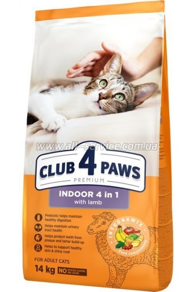 Сухой корм для кошек Club 4 Paws Premium проживающих в помещении Сухой корм для кошек Club 4 Paws Premium проживающих в помещении