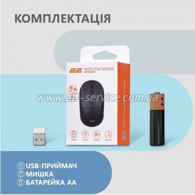  2E MF218 Silent Wireless/Bluetooth Black (2E-MF218WBK)