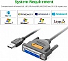 ������ ��� �������� USB 2.0 to DB25 2.0m US167 black Ugreen (20224)