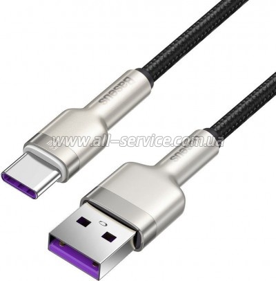 ���� ������ USB 3.1 AM to USB-C 0.25m 6.0A 66W Cafule Series Metal Black Baseus (CAKF000001)